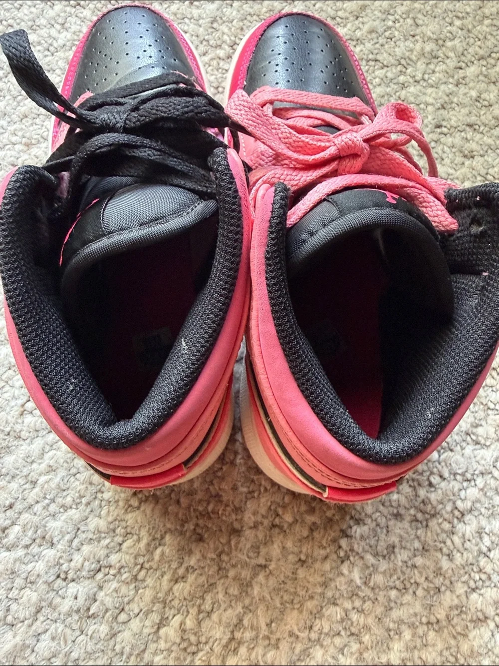 Jordan Kids' High-Top Sneakers in Pink and Black